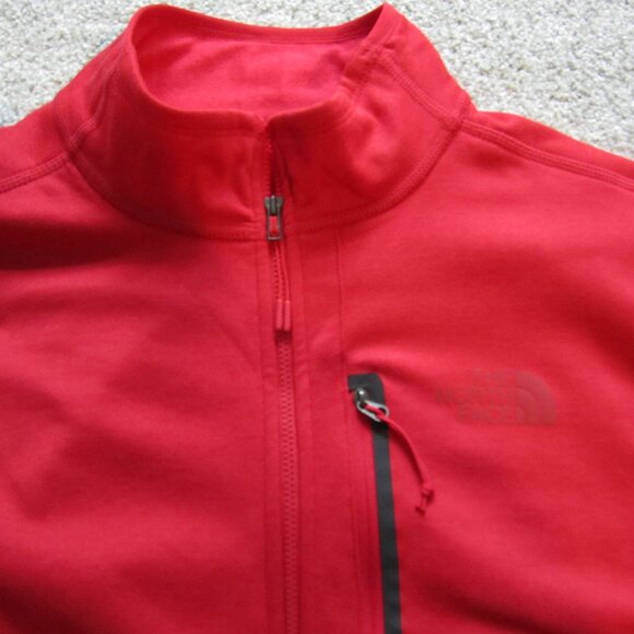 North Face Mens Size Medium Red Light Polyester Full Zip Jacket - Picture 3 of 11